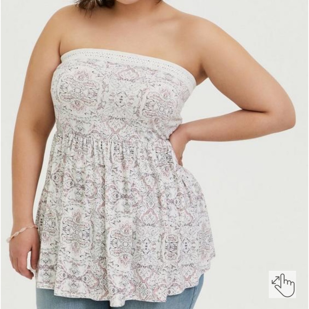 Torrid Super Soft Strapless Peplum Top